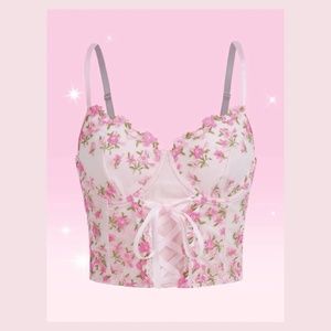 Bustier Crop Top with Ribbon Detail